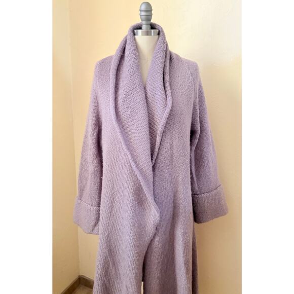 Soft Surroundings Telluride Topper Purple Wool Mohair Blend Long Cardigan S Cozy - Picture 4 of 10